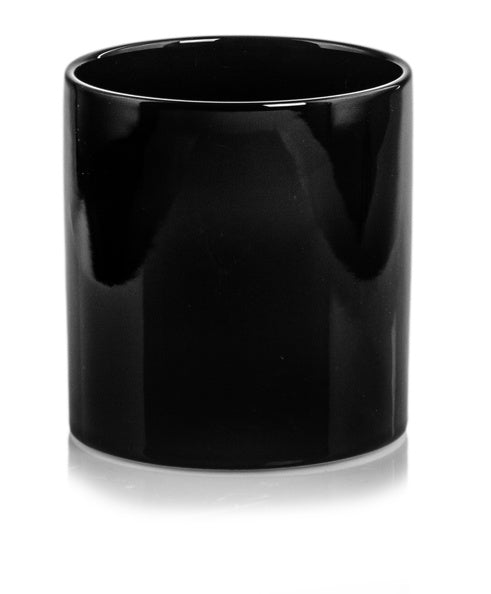 Κεραμικό βάζο στρόγγυλο μαύρο 8x8