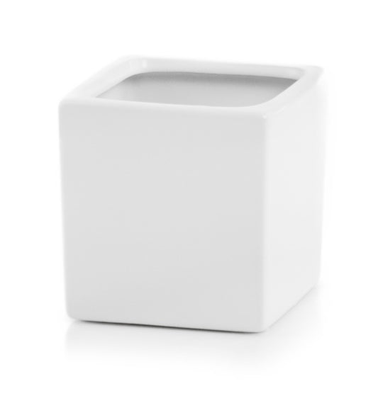Κεραμικό βάζο κύβος λευκό 9x9